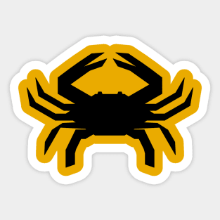 Radioactive Crab logo Black on Gold Sticker